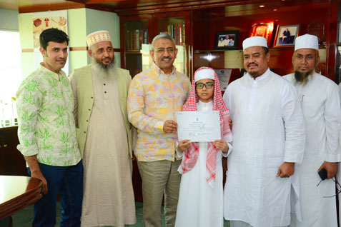 NTV Chairman greets International Quran contest winner